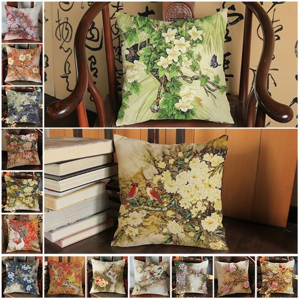 chinese style peony flowers printed linen cushion cover decorative pillow covers for sofa car decor home capas para almofadas cushion/decora
chinese style peony flowers printed linen cushion cover decorative pillow covers for sofa car decor home capas para almofadas cushion/decora