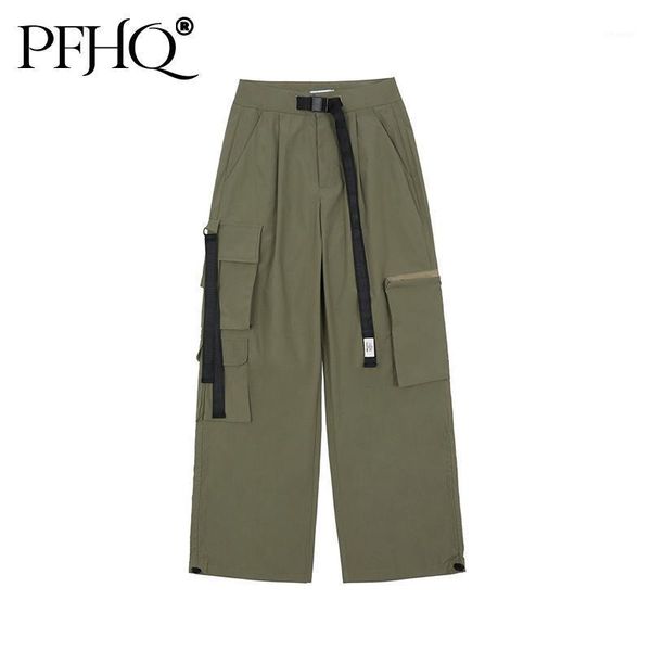 men's pants pfhq trend ribbon design solid color multi pocket overalls functional style leisure loose leggings trousers 21d1010, Black
men's pants pfhq trend ribbon design solid color multi pocket overalls functional style leisure loose leggings trousers 21d1010, Black