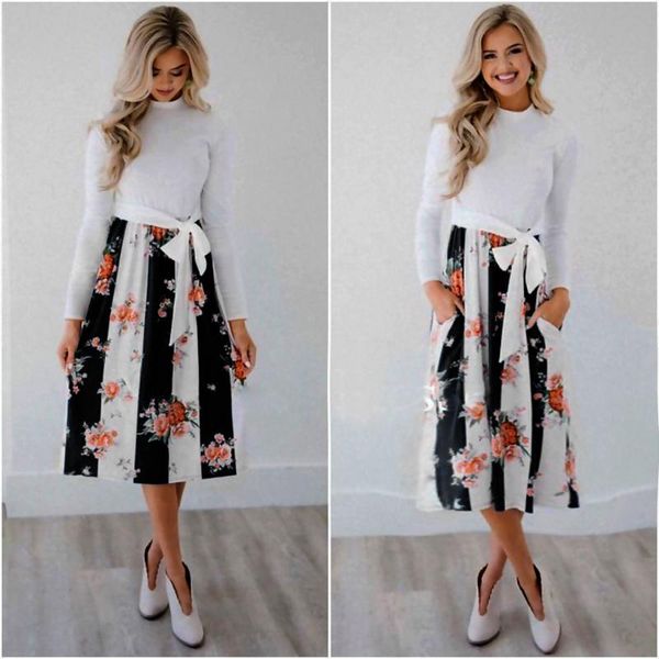 spring and autumn long sleeve mid-calf woman dresses pockets fashion bow striped patchwork o-neck female casual, Black;gray
spring and autumn long sleeve mid-calf woman dresses pockets fashion bow striped patchwork o-neck female casual, Black;gray