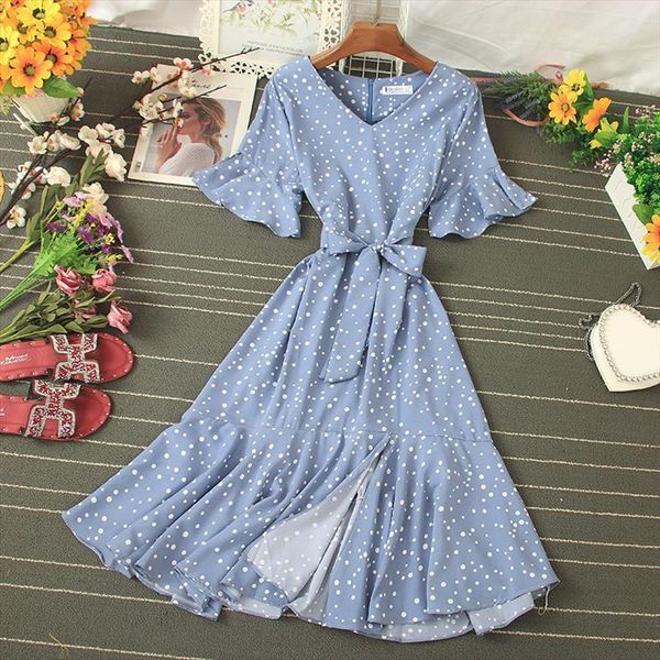 summer blue green pink womens dress polka dot vintage high waist a line ladies vestidos verano casual v neck dresses, Black;gray
summer blue green pink womens dress polka dot vintage high waist a line ladies vestidos verano casual v neck dresses, Black;gray