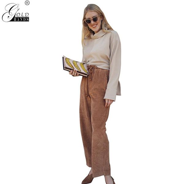 women's pants & capris gold hands women autumn street wear vintage high waist loose wide legs solid elastic full length pant, Black;white
women's pants & capris gold hands women autumn street wear vintage high waist loose wide legs solid elastic full length pant, Black;white