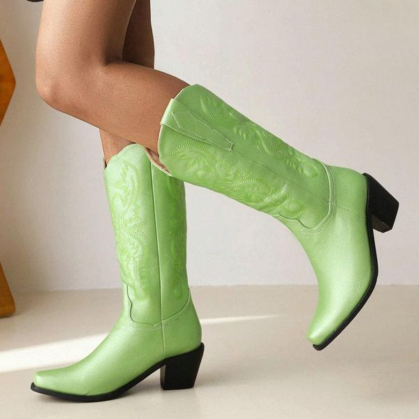 boots 2021 autumn pu leather knee high women heel western embroider square toe shoes female winter motorcycle, Black
boots 2021 autumn pu leather knee high women heel western embroider square toe shoes female winter motorcycle, Black