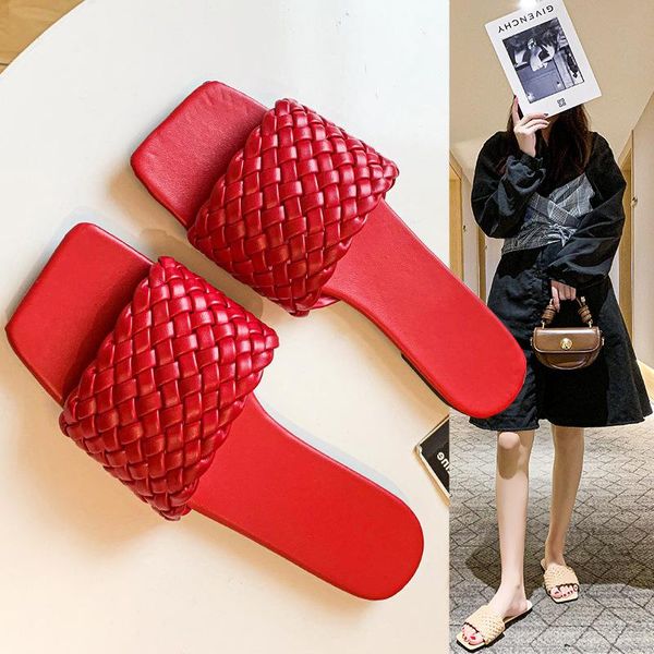 women slippers weave shoes leather flat slides ladies sandals 2021 summer open toe outdoor female beach shoe flip flops, Black
women slippers weave shoes leather flat slides ladies sandals 2021 summer open toe outdoor female beach shoe flip flops, Black