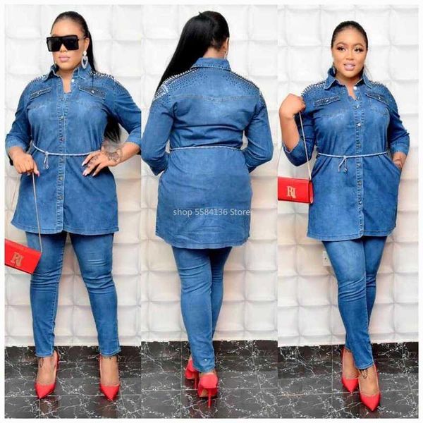 two piece set african clothes africa 2021 dashiki fashion nail bead denim suit and pants elastic party plus size clothing ethnic, Red 
two piece set african clothes africa 2021 dashiki fashion nail bead denim suit and pants elastic party plus size clothing ethnic, Red
