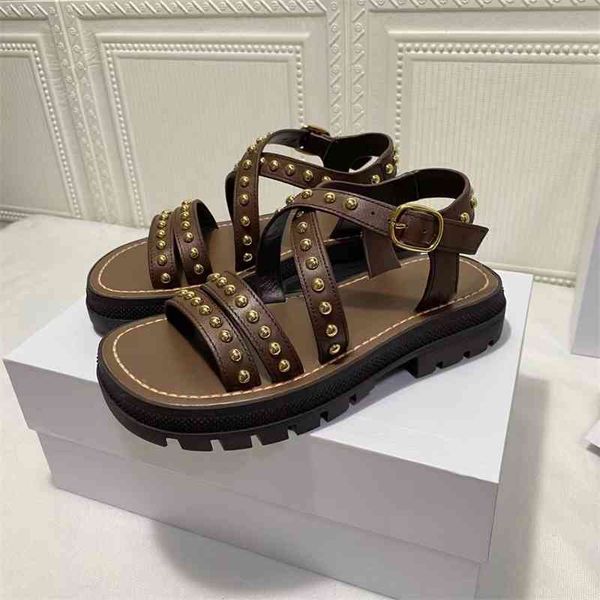 rivets summer sandalias quality beach sandals women thick soleladies real leather shoes female selling chaussure femme, Black
rivets summer sandalias quality beach sandals women thick soleladies real leather shoes female selling chaussure femme, Black