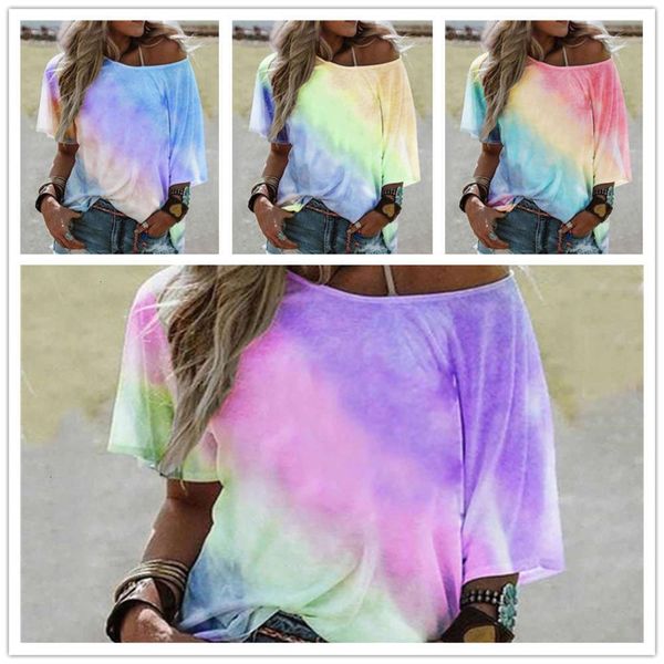women's t-shirt summer tie dye gradient printing loose fitting batman cdht, White
women's t-shirt summer tie dye gradient printing loose fitting batman cdht, White