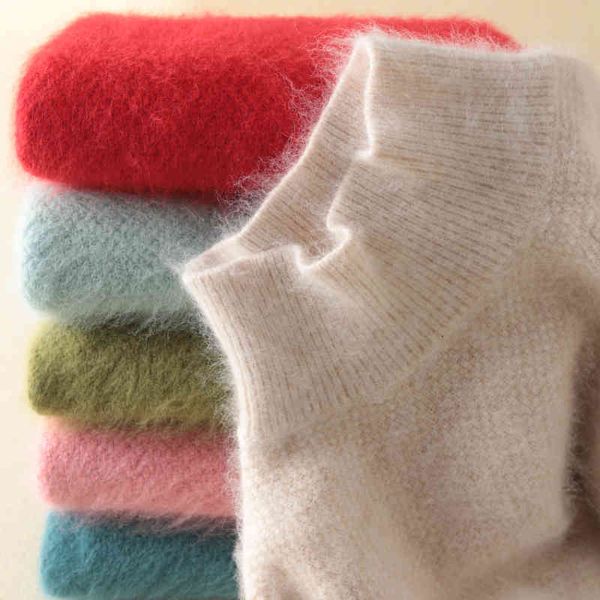 sweaters fashion 100% mink cashmere knitted sweater women autumn winter turtleneck pullovers long sleeve thickening loose large size, White;black
sweaters fashion 100% mink cashmere knitted sweater women autumn winter turtleneck pullovers long sleeve thickening loose large size, White;black