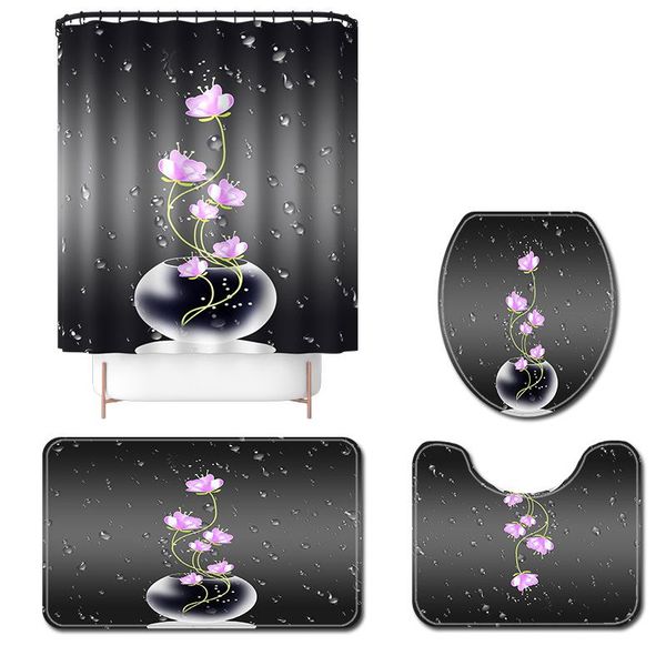 bath accessory set flowers in the rain theme bathroom with waterproof curtain and carpets rugs toilet lid cover bathtub floor mat
bath accessory set flowers in the rain theme bathroom with waterproof curtain and carpets rugs toilet lid cover bathtub floor mat