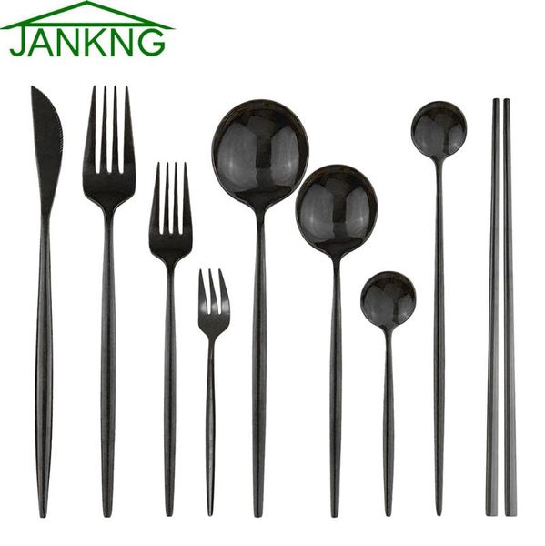 dinnerware sets black tableware set stainless steel silverware knife fork spoon chopsticks cake kitchen flatware luxury cutlery
dinnerware sets black tableware set stainless steel silverware knife fork spoon chopsticks cake kitchen flatware luxury cutlery