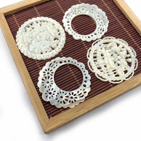 charms natural sea shell white pendant round hollow flower mother-of-pearl necklace diy elegant lady jewelry accessories, Bronze;silver
charms natural sea shell white pendant round hollow flower mother-of-pearl necklace diy elegant lady jewelry accessories, Bronze;silver