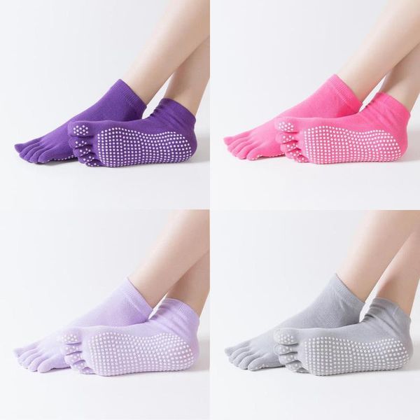sports socks women's silicone anti slip socks, yoga, ballet, gym, fitness, socks., Black