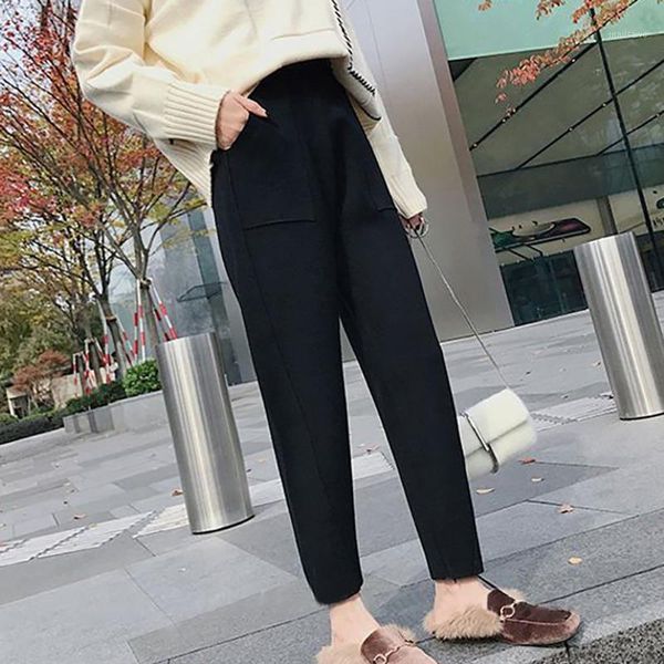 women's pants & capris women autumn winter elastic waist harem solid color ankle-length slim female casual 2021, Black;white
women's pants & capris women autumn winter elastic waist harem solid color ankle-length slim female casual 2021, Black;white