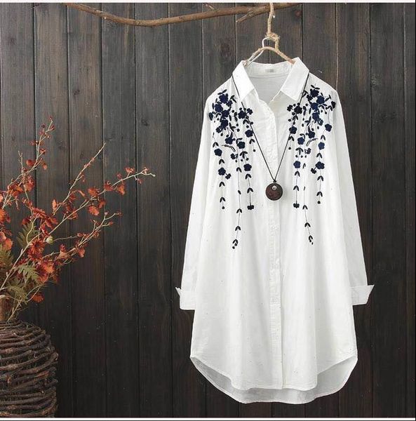 women shirts plus size cotton embroidery loose long white spring autumn casual ladies blouse female oversize
women shirts plus size cotton embroidery loose long white spring autumn casual ladies blouse female oversize