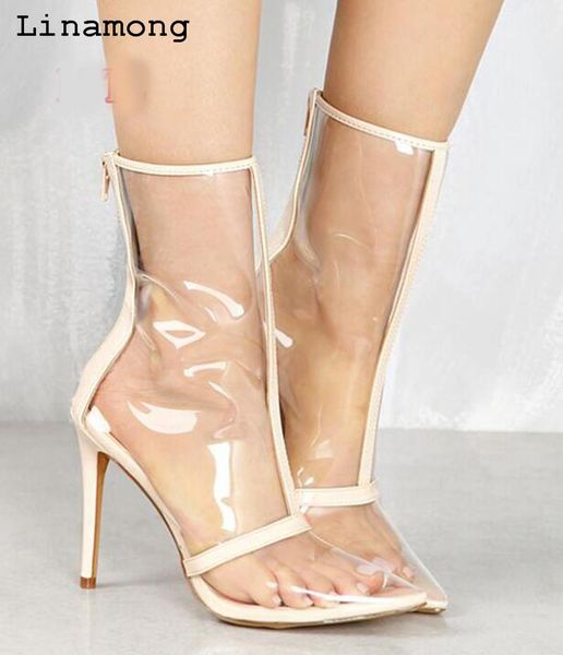 summer est style women zipped sandals transparent pvc material with opaque narrow stripe trim thin high heel, Black
summer est style women zipped sandals transparent pvc material with opaque narrow stripe trim thin high heel, Black