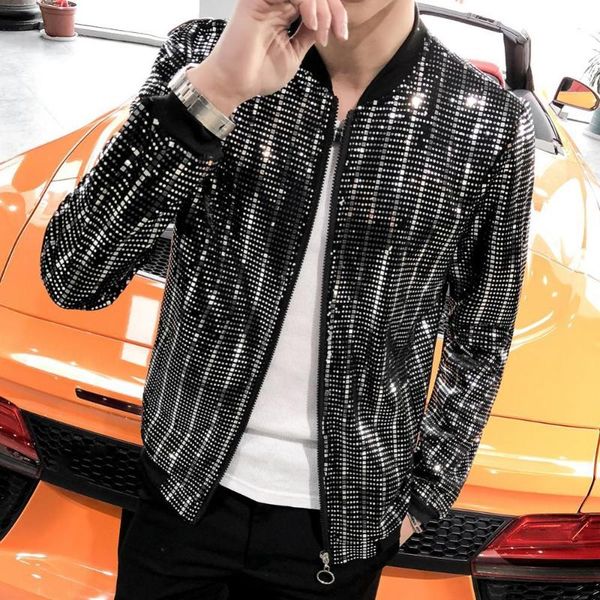 men's jackets sequined jacket men shiny sequins long sleeve glitter zipper pocket coat hip hop nightclub loose stage streetwear coats, Black;brown
men's jackets sequined jacket men shiny sequins long sleeve glitter zipper pocket coat hip hop nightclub loose stage streetwear coats, Black;brown