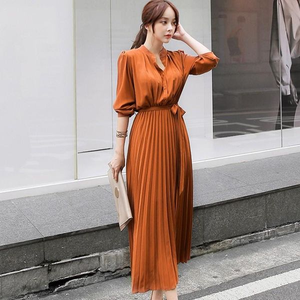 casual dresses women's dress spring pleated fashion 2021 slim high waist long temperament office female sleeve, Black;gray
casual dresses women's dress spring pleated fashion 2021 slim high waist long temperament office female sleeve, Black;gray