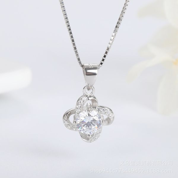 k silver necklace women's diamond four leaf clover rotary pendant japanese and korean version simple clavicle silver chain 925 accessor, Black
k silver necklace women's diamond four leaf clover rotary pendant japanese and korean version simple clavicle silver chain 925 accessor, Black