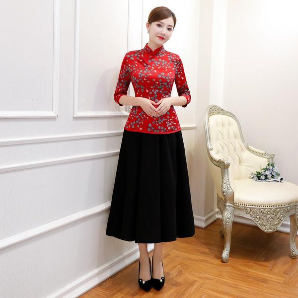 spring summer traditional chinese womens shirt blouse skirt sets 2pc mandarin collar cheongsam button dress flowers s-xxxl women's two, White
spring summer traditional chinese womens shirt blouse skirt sets 2pc mandarin collar cheongsam button dress flowers s-xxxl women's two, White