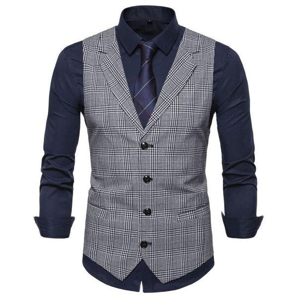 men's vests mens suit vest fashion slim fit thin plaid men waistcoat business man england style male leisure suits, Black;white
men's vests mens suit vest fashion slim fit thin plaid men waistcoat business man england style male leisure suits, Black;white