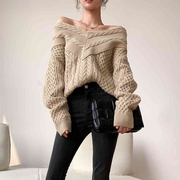 2021 and summer new temperament v-neck off shoulder twist knitting sweater full of spring thin girl, White;black
2021 and summer new temperament v-neck off shoulder twist knitting sweater full of spring thin girl, White;black