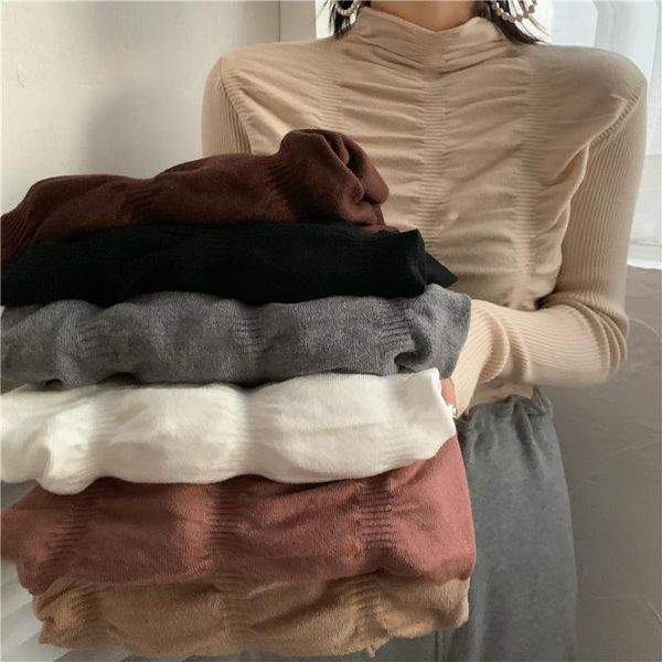 women's sweaters 2021 autumn winter basic sweater long sleeve knitted jumpers women ladies high elastic pullovers slim t shirt, White;black
women's sweaters 2021 autumn winter basic sweater long sleeve knitted jumpers women ladies high elastic pullovers slim t shirt, White;black