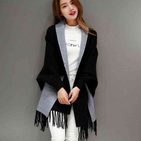 autumn winter fashion lady tassel knitted shawl sweater women solid tassel batwing sleeve poncho cardigan wrap swing 211117, White
autumn winter fashion lady tassel knitted shawl sweater women solid tassel batwing sleeve poncho cardigan wrap swing 211117, White
