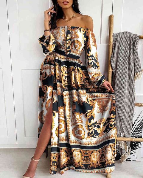 factory20vt long 2020 v-neck evening pullover print sleeve wide swing split dress, White;black
factory20vt long 2020 v-neck evening pullover print sleeve wide swing split dress, White;black