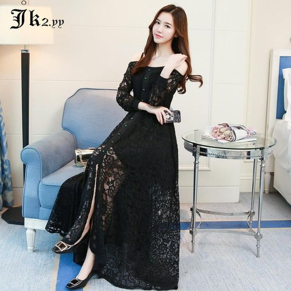 casual dresses - 4xl strap lace floor length hollow out off shoulder party dress split maxi long for banquest j530, Black;gray
casual dresses - 4xl strap lace floor length hollow out off shoulder party dress split maxi long for banquest j530, Black;gray
