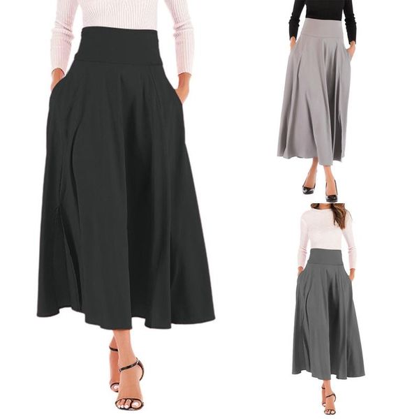 skirts commuter women solid high waist pleated a line long skirt front slit belted maxi classic cotton and polyester vestidos, Black
skirts commuter women solid high waist pleated a line long skirt front slit belted maxi classic cotton and polyester vestidos, Black