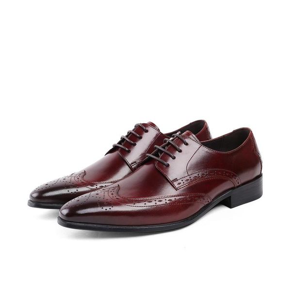 dress shoes business formal wear men pointed toe leather varved cowhide fashion genuine low wedding, Black
dress shoes business formal wear men pointed toe leather varved cowhide fashion genuine low wedding, Black