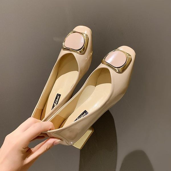 dress shoes ol office lady women pumps patent leather med heels boat single chunky heeled large size, Black
dress shoes ol office lady women pumps patent leather med heels boat single chunky heeled large size, Black