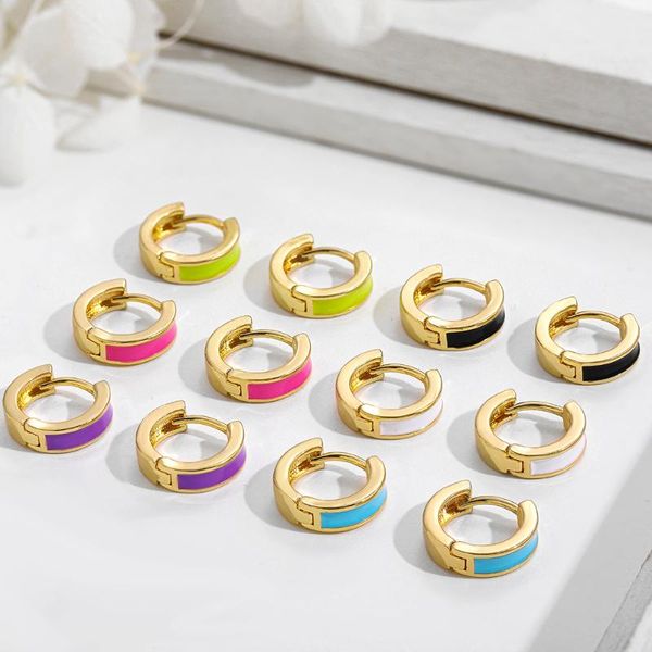 hoop & huggie trendy colorful enamel small earrings for woman fashion gold geometric circle dripping oil jewelry accessories, Golden;silver
hoop & huggie trendy colorful enamel small earrings for woman fashion gold geometric circle dripping oil jewelry accessories, Golden;silver