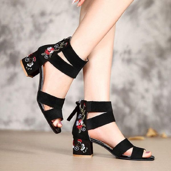 sandals ethnic style trendy fashion ladies summer mid-heel temperament embroidered thick-heel elegant shoes, Black
sandals ethnic style trendy fashion ladies summer mid-heel temperament embroidered thick-heel elegant shoes, Black