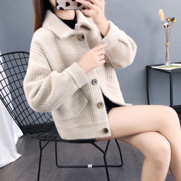 women's jackets vison cashmere woman's short coat spring and autumn loose sweater for women's knitted dw9y, Black;brown
women's jackets vison cashmere woman's short coat spring and autumn loose sweater for women's knitted dw9y, Black;brown