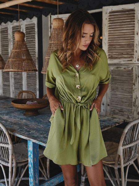 women's jumpsuits & rompers womens jumpsuit 2021 short sleeve bandage playsuits girls sling button solid summer playsuit, Black;white
women's jumpsuits & rompers womens jumpsuit 2021 short sleeve bandage playsuits girls sling button solid summer playsuit, Black;white