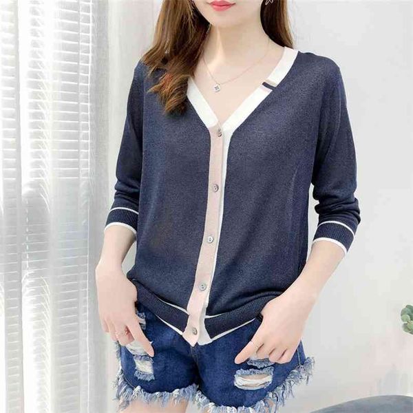 contrast striped knit cardigan sweater women loose thin long-sleeved single breasted slim air-conditioned female spring 210427, White;black
contrast striped knit cardigan sweater women loose thin long-sleeved single breasted slim air-conditioned female spring 210427, White;black