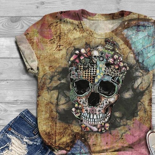 women t shirt harajuku plus size short sleeve 3d skull printed o neck camisetas mujer, White
women t shirt harajuku plus size short sleeve 3d skull printed o neck camisetas mujer, White