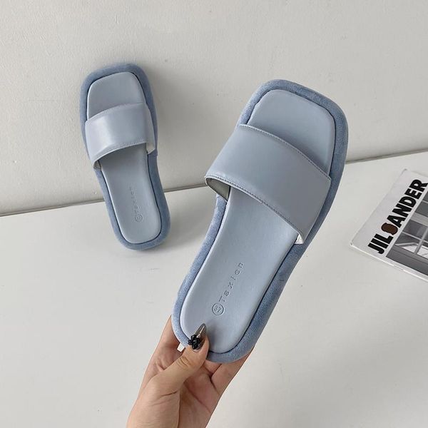 slippers women slip on slides concise square toe leather flats sandals female outdoor casual flip flops beach shoes, Black
slippers women slip on slides concise square toe leather flats sandals female outdoor casual flip flops beach shoes, Black