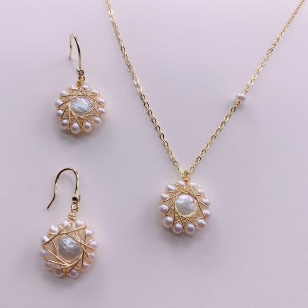earrings & necklace fashion gold elegant natural flat pearl handmade jewelry sets for women luxury bijoux gift girls set tz1084, Silver
earrings & necklace fashion gold elegant natural flat pearl handmade jewelry sets for women luxury bijoux gift girls set tz1084, Silver