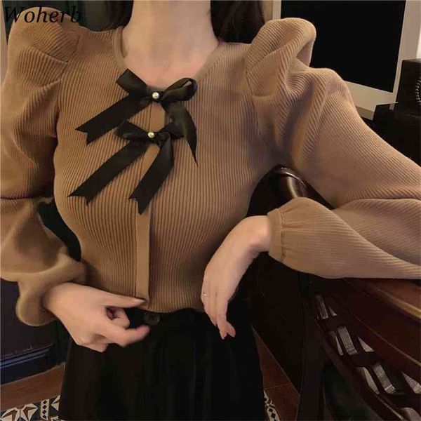 sweaters women puff sleeve knitted cropped cardigan bow bandage chic eleglant jumoer sueter coat pull femme 210519, White
sweaters women puff sleeve knitted cropped cardigan bow bandage chic eleglant jumoer sueter coat pull femme 210519, White