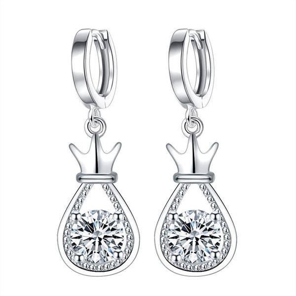 stud 925 sterling silver crown crystal charm earrings for women girls wedding party jewelry pendientes eh842, Golden;silver
stud 925 sterling silver crown crystal charm earrings for women girls wedding party jewelry pendientes eh842, Golden;silver