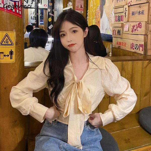 women's blouses & shirts women solid temperament schoolgirl lace-up tender casual feminina v-neck elegant college street arrival, White
women's blouses & shirts women solid temperament schoolgirl lace-up tender casual feminina v-neck elegant college street arrival, White