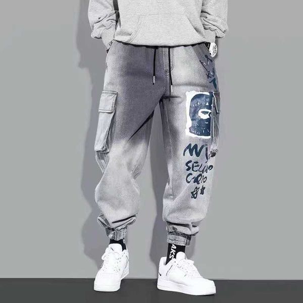 and spring autumn multi bag jeans men's fashion brand gradual change korean pants loose casual leggings, Blue
and spring autumn multi bag jeans men's fashion brand gradual change korean pants loose casual leggings, Blue