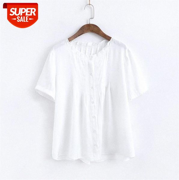 008-0035 han fan's small fresh round neck short sleeve pleated single-breasted white shirt temperament was thin blouse women #0m7x, Black;gray
008-0035 han fan's small fresh round neck short sleeve pleated single-breasted white shirt temperament was thin blouse women #0m7x, Black;gray