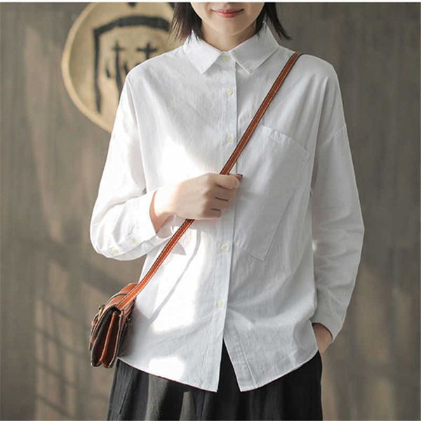 women's blouses & shirts arrival spring women long sleeve turn-down collar all-matched casual bie pockets cotton linen blouse ilvb, White
women's blouses & shirts arrival spring women long sleeve turn-down collar all-matched casual bie pockets cotton linen blouse ilvb, White