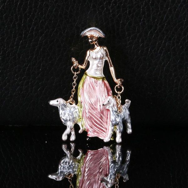 pins, brooches lady and two dogs women alloy enamel pins figure animal brooch bag lapel suit scarf clip small jewelry gifts, Gray
pins, brooches lady and two dogs women alloy enamel pins figure animal brooch bag lapel suit scarf clip small jewelry gifts, Gray
