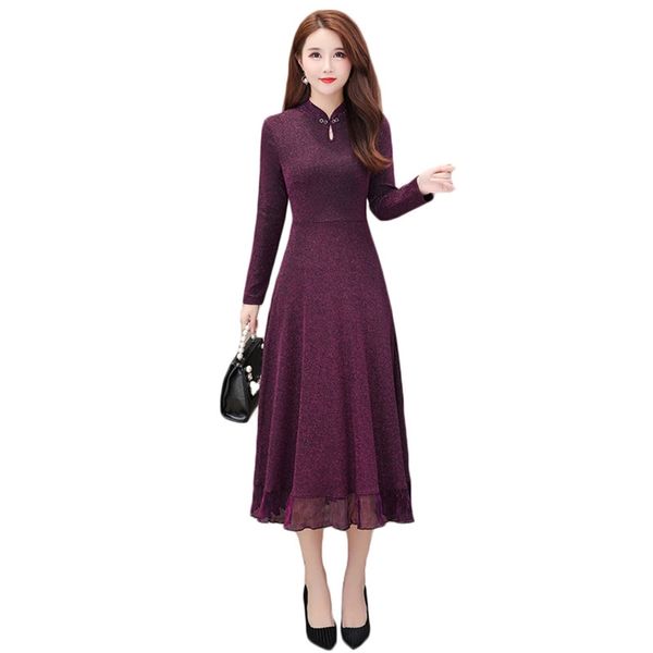 vintage dress women purple -4xl plus size autumn winter temperament slim long sleeve black maxi dresses feminina lr845 210531, Black;gray
vintage dress women purple -4xl plus size autumn winter temperament slim long sleeve black maxi dresses feminina lr845 210531, Black;gray