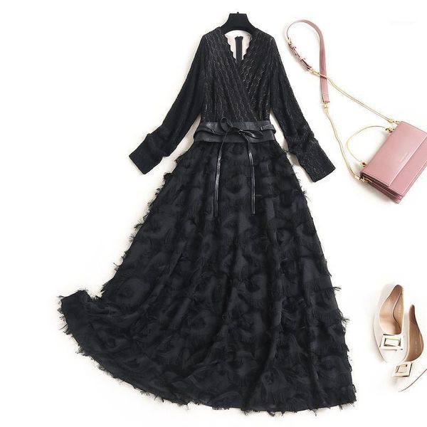 casual dresses 2021 spring fashion designers tassel patchwork lace long dress women elegant black robe femme celebrity party vestidos l, Black;gray
casual dresses 2021 spring fashion designers tassel patchwork lace long dress women elegant black robe femme celebrity party vestidos l, Black;gray