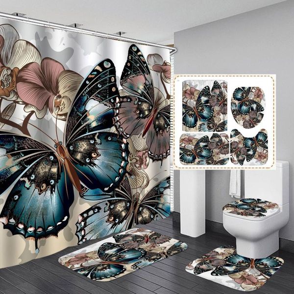 butterfly pattern print shower curtain toilet mat floor 4 piece set thick polyester bathroom curtains
butterfly pattern print shower curtain toilet mat floor 4 piece set thick polyester bathroom curtains
