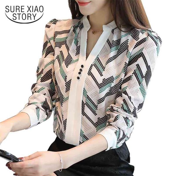 autumn ol style women print shirt v-neck slim elegant long sleeved blouses plus size chiffon d179 30 210506, White
autumn ol style women print shirt v-neck slim elegant long sleeved blouses plus size chiffon d179 30 210506, White